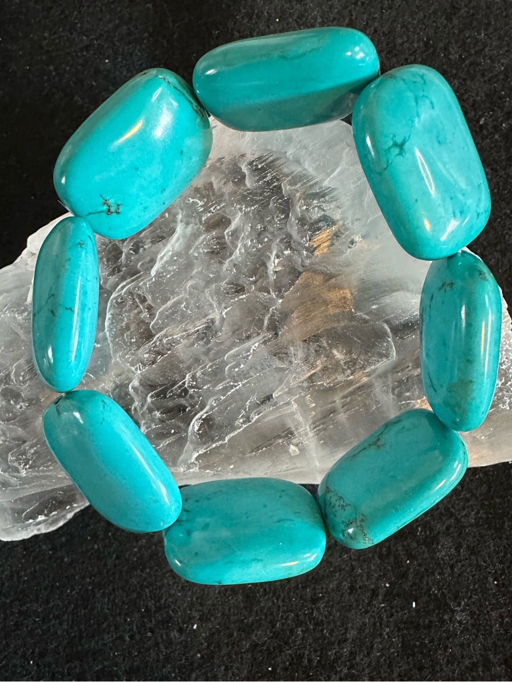 Vintage Turquoise Gemstone Elastic Bracelet
